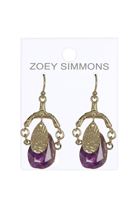 Amethyst Vintage Drop Earrings - AG