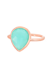 Amazonite Crystal Ring In Rose Gold - RG