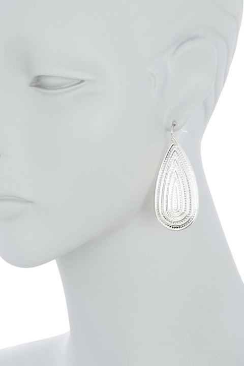 Metal Teardrop Drop Earrings - SF