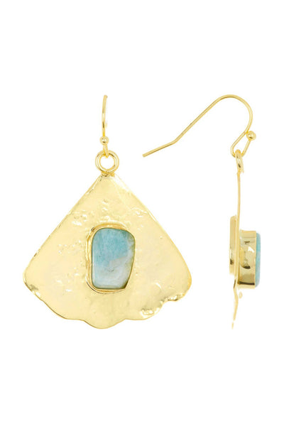 Amazonite & Hand Struck Fan Earrings - GF