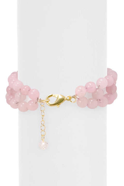 Rose Quartz 6mm Beads Braided Bracelet - GF