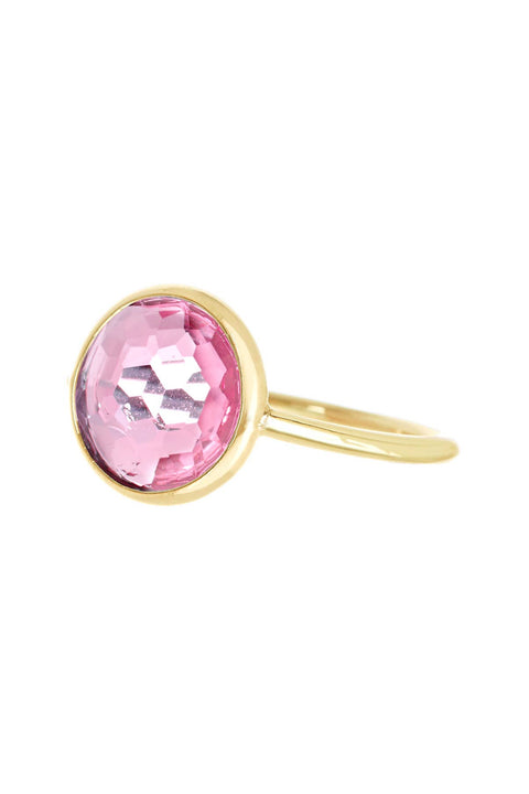 Pink Crystal Round Ring - GF