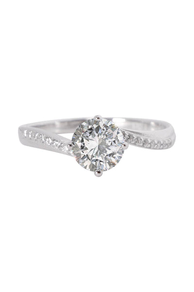 Sterling Silver Moissanite Engagement Ring - SS