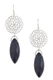 Lapis & Filigree Daisy Drop Earrings - SF