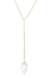 Irregular Freshwater Pearl Y Necklace - GP