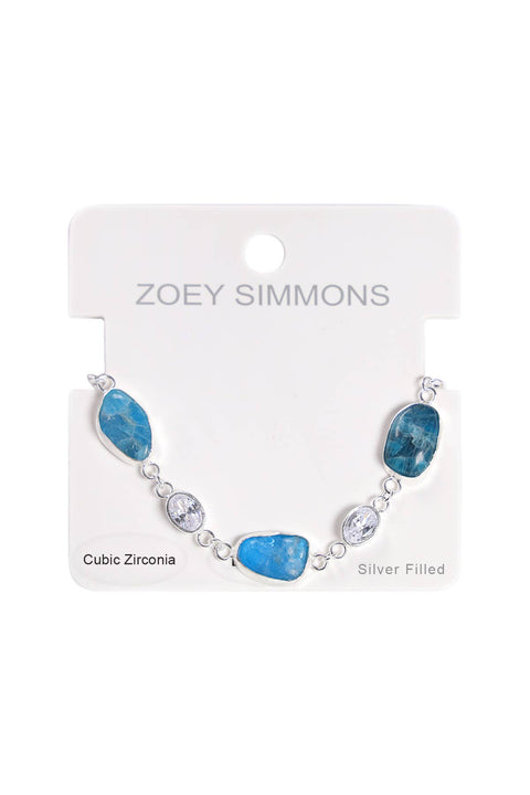 Apatite & CZ Link Bracelet - SF