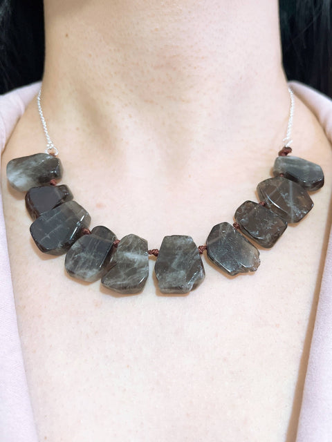 Smoky Quartz Bib Necklace - SF