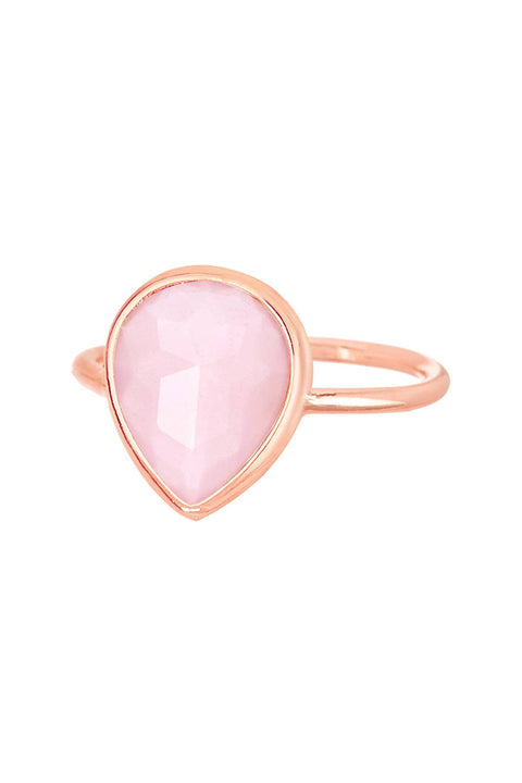 Rose Crystal Ring In Rose Gold - SF