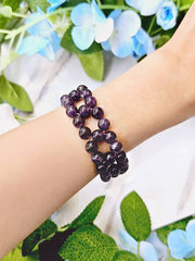 Amethyst 8mm Beads Braided Bracelet - GF