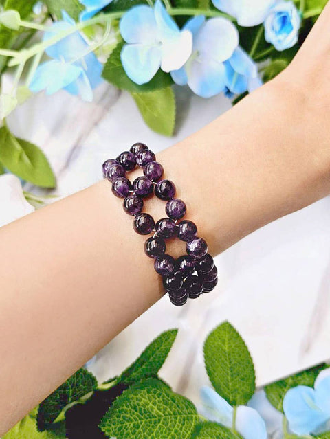 Amethyst 8mm Beads Braided Bracelet - GF