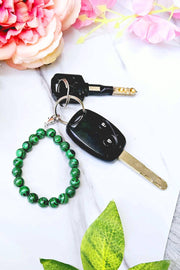 Malachite 8mm Mala Beads Keychain - SF/GF