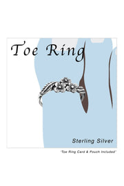 Sterling Silver Flowers Adjustable Toe Ring - SS