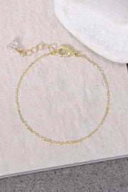 14k Gold Plated 1mm Cable Chain Bracelet - GP