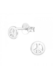 Sterling Silver Peace Ear Studs - SS