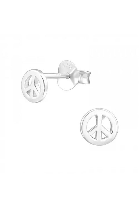 Sterling Silver Peace Ear Studs - SS