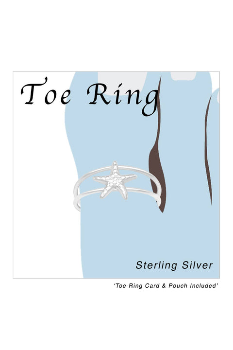 Sterling Silver Starfish Adjustable Toe Ring - SS