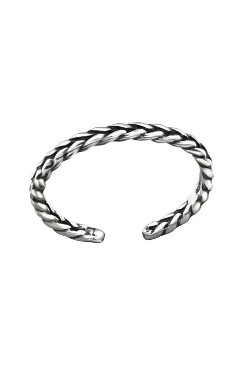 Sterling Silver Braided Adjustable Toe Ring - SS