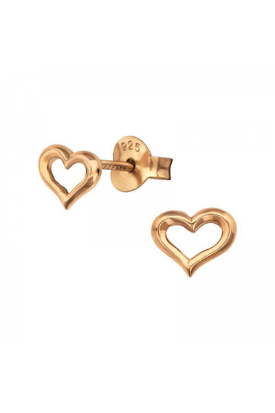 Sterling Silver Heart Ear Studs - RG