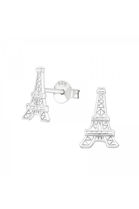 Sterling Silver Eiffel Tower Ear Studs - SS