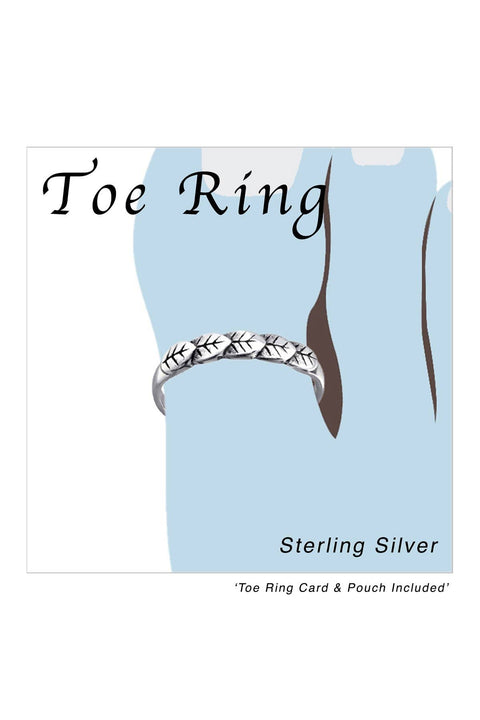 Sterling Silver Leaf Adjustable Toe Ring - SS