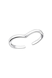 Sterling Silver Wave Adjustable Toe Ring - SS