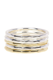 Tri Tone 5 Pc Stack Ring Set - SF