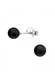 Glass Pearl 4mm Ear Studs - SS