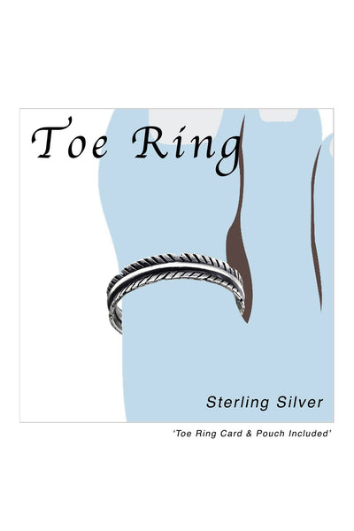 Sterling Silver Leaf Adjustable Toe Ring - SS