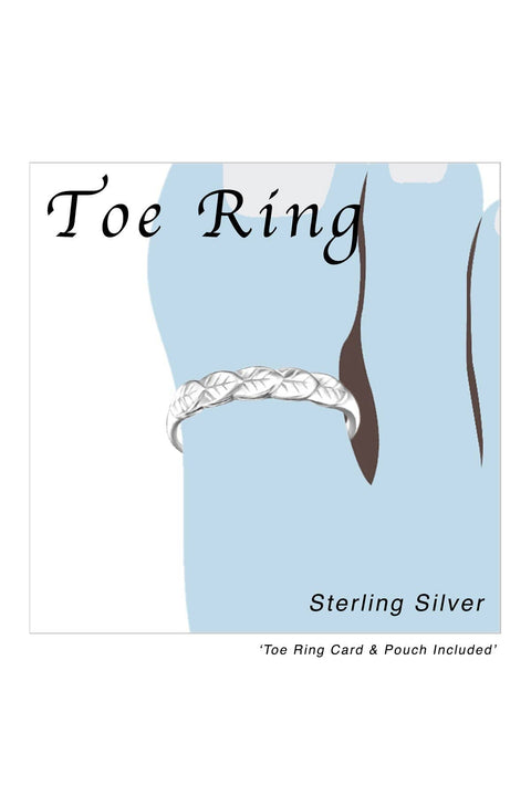 Sterling Silver Leaves Adjustable Toe Ring - SS