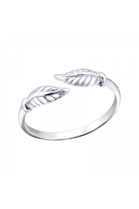 Sterling Silver Leaf Adjustable Toe Ring - SS