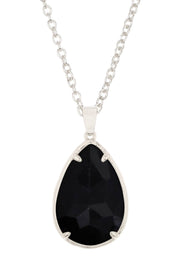 Black Onyx Pear Cut Pendant Necklace - SF