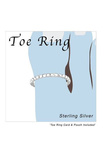 Sterling Silver Patterned Adjustable Toe Ring - SS