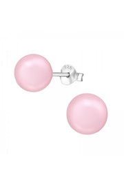 Glass Pearl 8mm Ear Studs - SS