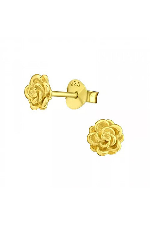 Sterling Silver Rose Ear Studs - VM