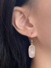 Rose Quartz Casey Drop Earrings - GF