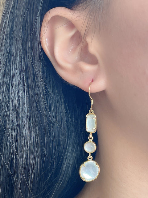 Mother Of Pearl Drop Earrings - GF