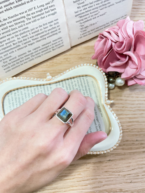 Labradorite Square Cut Ring - SF