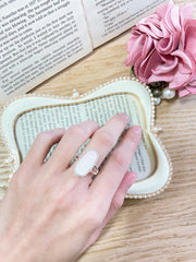 Rose Quartz Halo Ring - SF