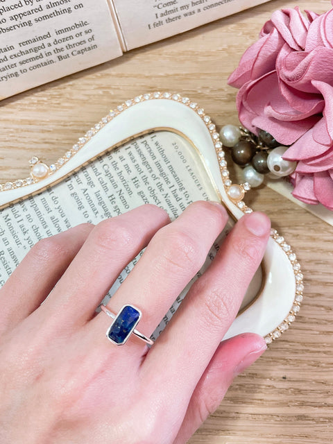 Lapis Rectangle Petite Ring - SF