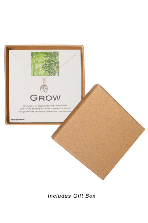 'Grow' Boxed Charm Necklace - SF