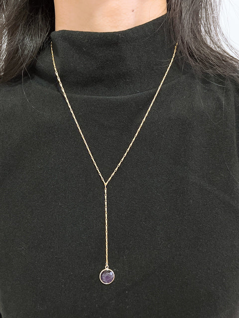 Amethyst Y Necklace - GF