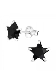 Sterling Silver Star 7mm Ear Studs With Cubic Zirconia - SS