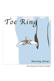 Sterling Silver Starfish Adjustable Toe Ring - SS