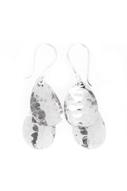 Hammered Disc Freeform Earrings - SF