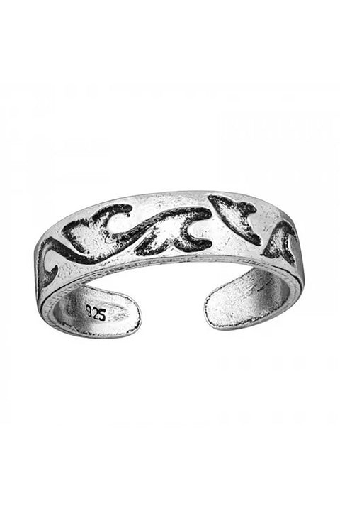 Sterling Silver Wave Adjustable Toe Ring - SS