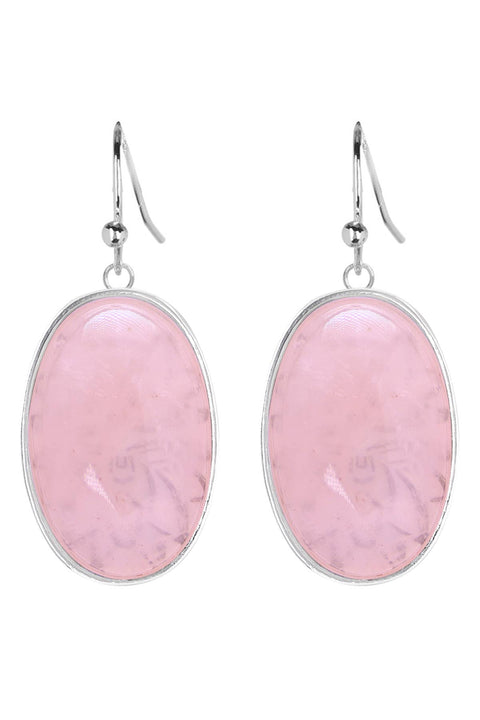 Rose Quartz Statement Earrings - SF